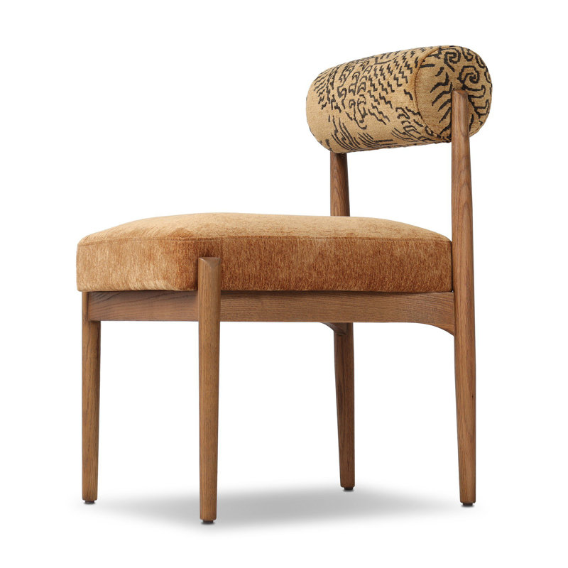 Jazelle Dining Chair-Taupe Shearling,  Balkan Ochre/Dharma Ochre