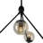 Sputnik Style Chandelier - 10-Light Black Frame with Amber Glass Shades - Atomic Starburst Pendant Light for Dining Room, Kitchen Island