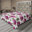 Rose vif / motif floral vert olive