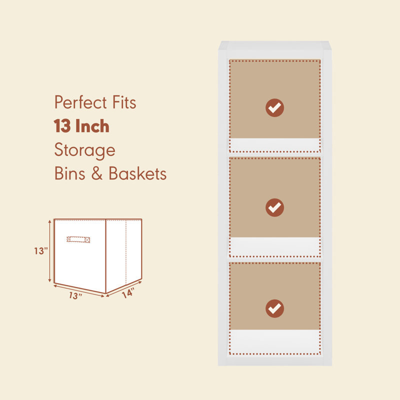 Cubicle 111.71cm H Media Shelves, White