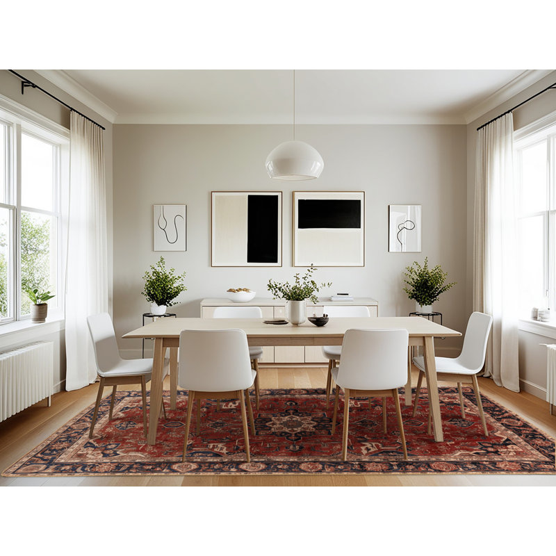 Machine Washable Persian Brown Area Rug, Rectangle 7' x 10'