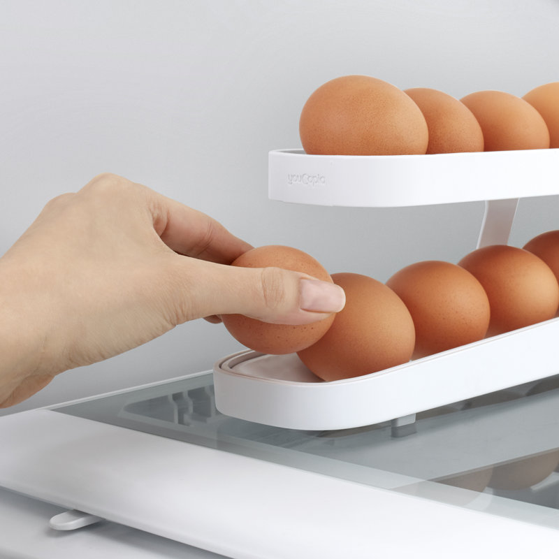 YouCopia® RollDown™ Refrigerator Egg Dispenser, Space-Saving Egg Storage