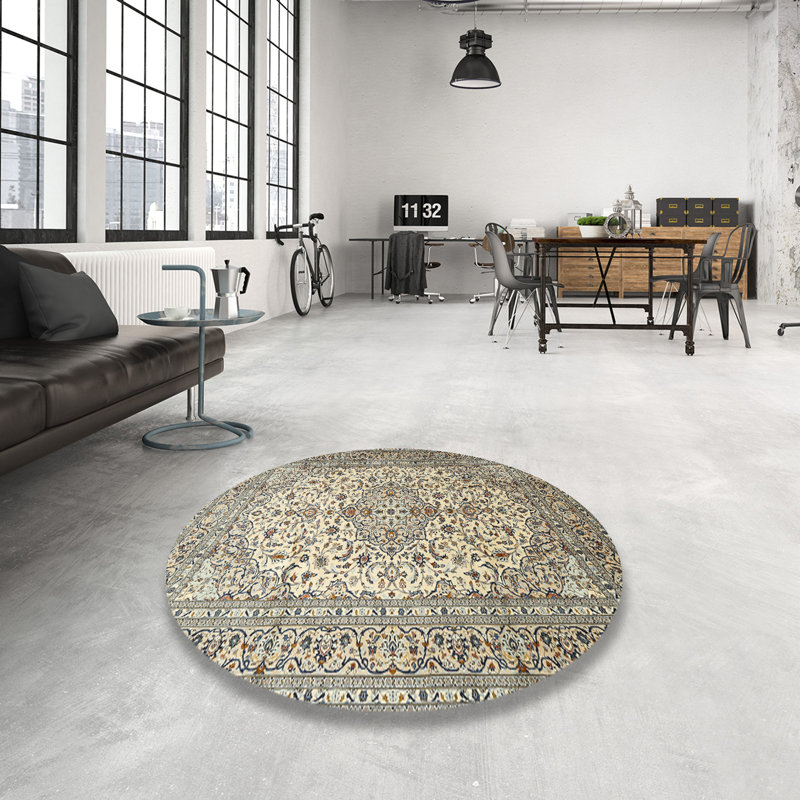 Tapis oriental tissé à la machine Cassanda, Rond 4 pi