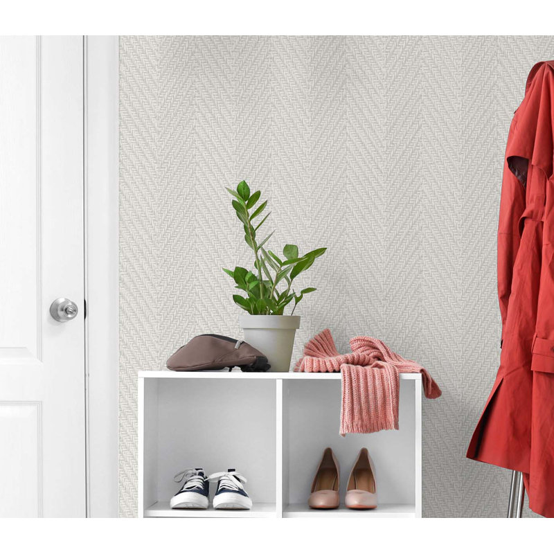Tedlar Striped Vinyl Wallpaper Roll, Clean Wool