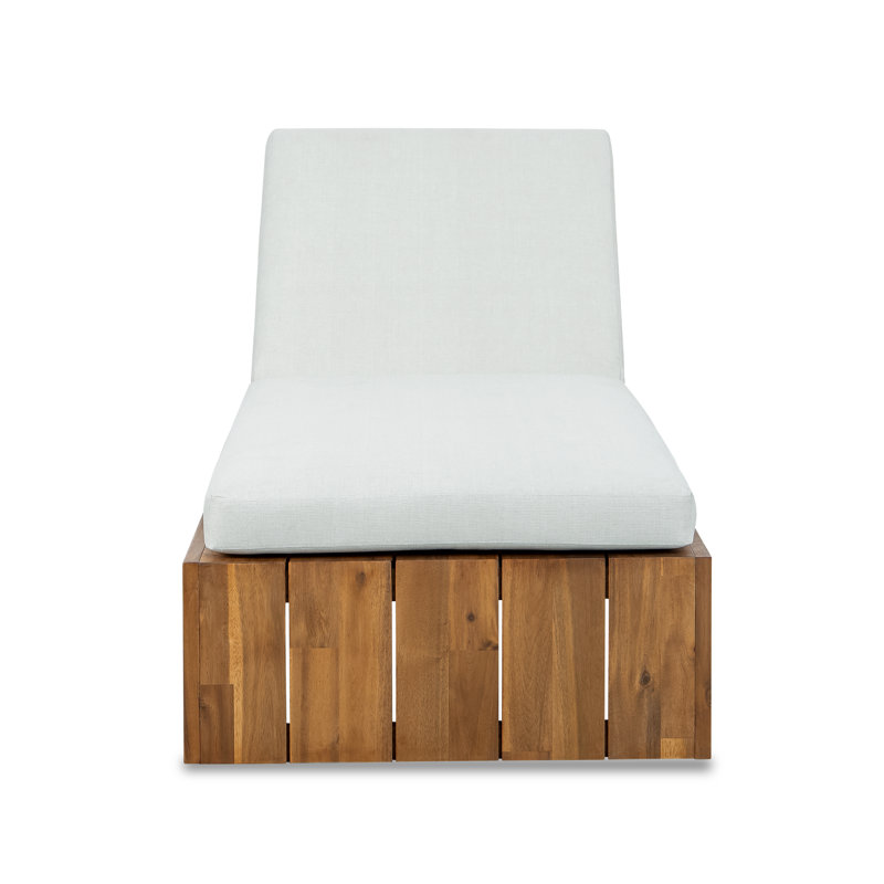 Chaise longue d'extérieur en acacia Teri