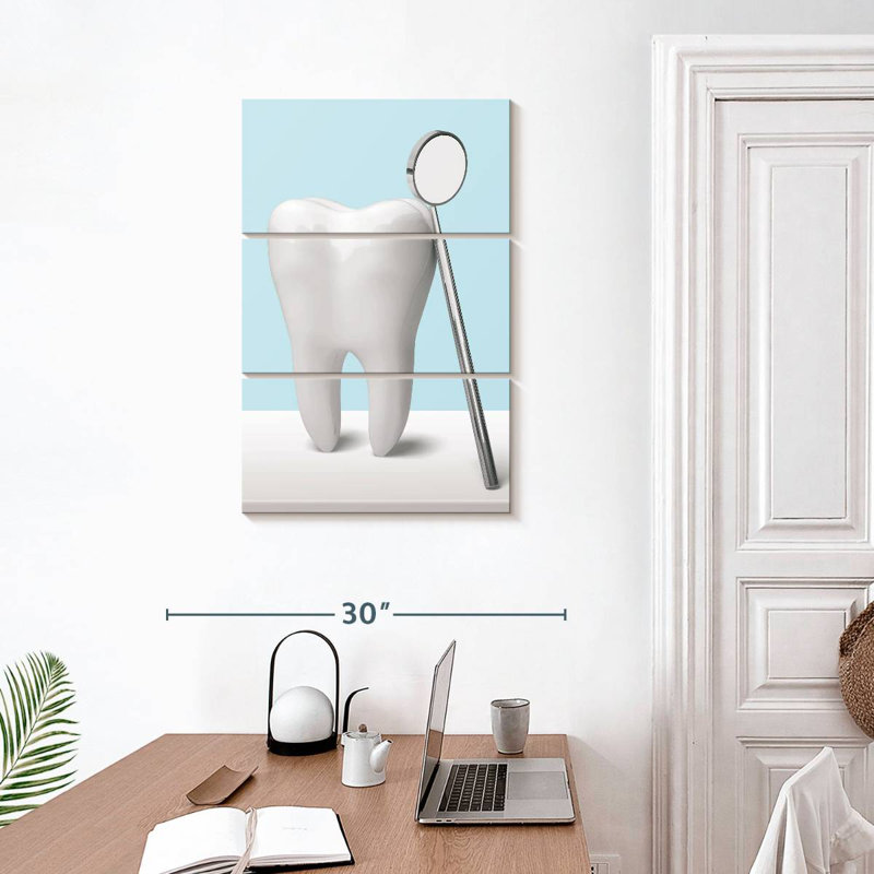 Miroir et dent Alcaraz, H 32 po x l 20 po
