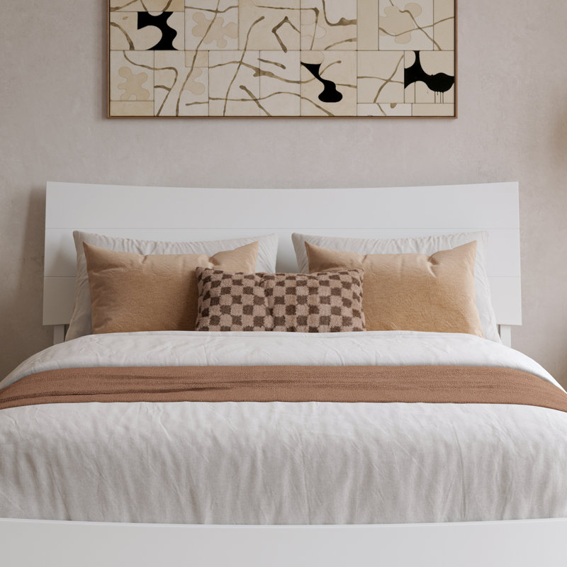 Tête de lit Phoenix en bois, Blanc, Lit double