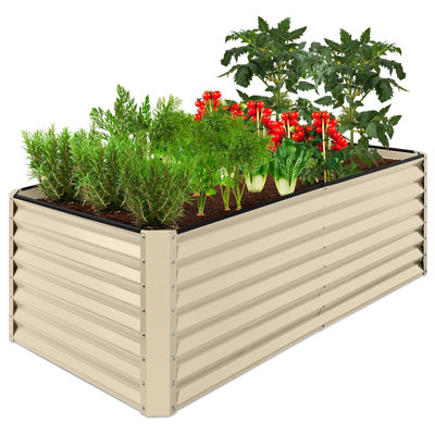 Spacieux lit de jardin surélevé en métal pour l'extérieur, plante à racines profondes idéale pour toute votre verdure