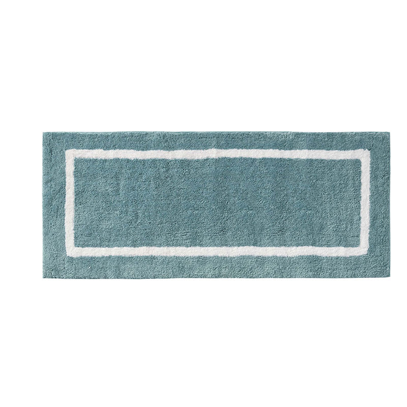 Tapis de bain réversible en microfibre touffetée à poils longs, Turquoise, Simple - L 60 po x l 24 po