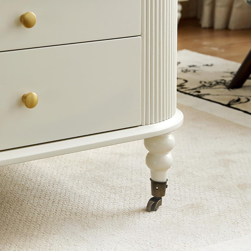 Creme fraiche style solid wood end table