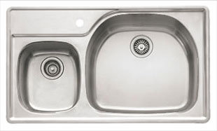 Évier de cuisine à double cuve en acier inoxydable 33 "Prestige