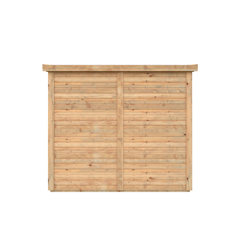 8 ft. x 4 ft. Light Brown Wooden Lean-To Storage Shed with Double Doors and Windows