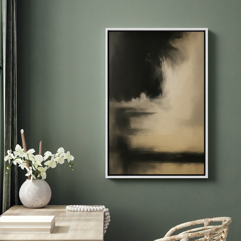Art mural encadré abstrait rétro antique classique pour chambre à coucher, H 24 po x l 16 po, Blanc