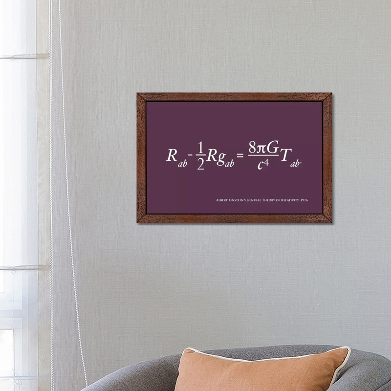 Einstein's Theory Of Relativity by Michael Tompsett - Floater Frame Print on Canvas, 66.04 cm H x 45.72 cm W, Brown