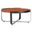 Table basse en bois avec structure en métal, abat-jour, dimensions de 31,21 po, convient aux tables d'extérieur de style industriel moderne, bois, 24,33 lb, hauteur 14,28 po, complément