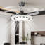 Ventilateur de plafond moderne rétractable de 42 po avec lumières DEL, pales invisibles, télécommande et commande APP, ventilateur de plafond à intensité variable 3 couleurs pour le salon