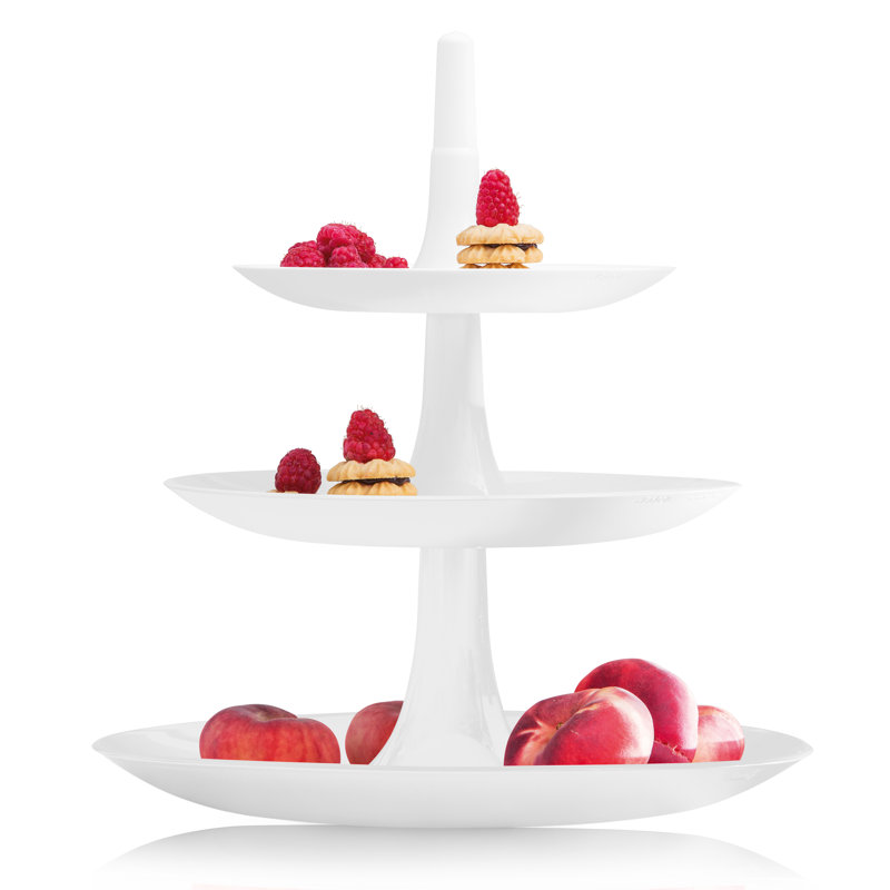 Babell Tiered Stand, White, 34cm H x 31.4cm W x 31.4cm D