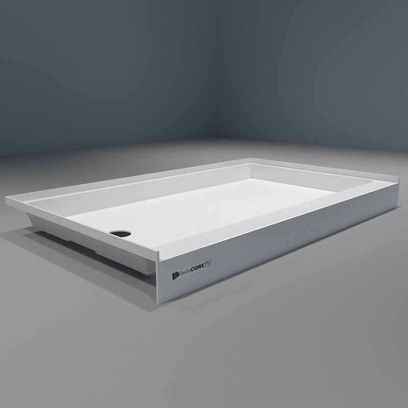 30X60 - Drain - Single Threshold - Acrylic Shower Base, Left