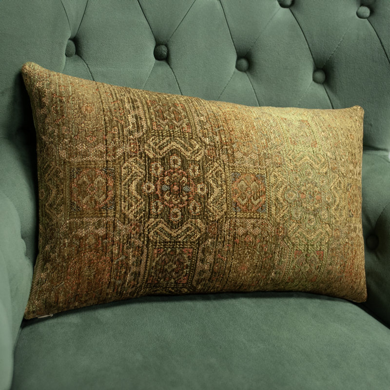 Assortiment de tailles de coussins décoratifs à motif de médaillon brun rustique et vert Thomas Collection®, 12 po x 20 po