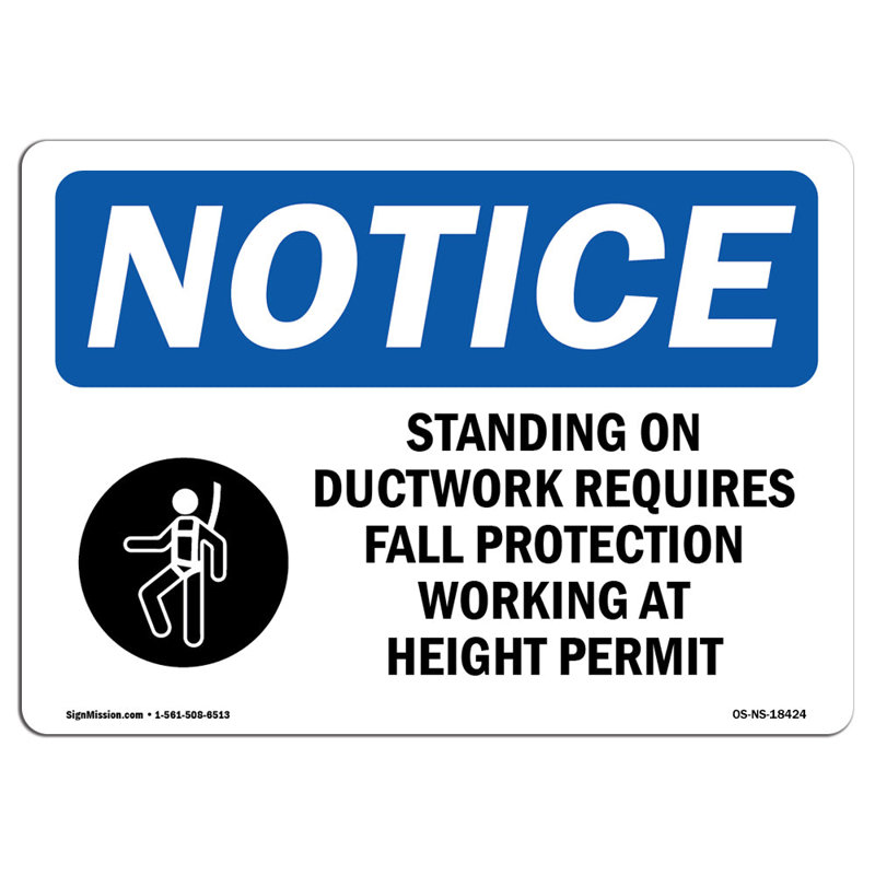 Standing on Ductwork Requires Sign