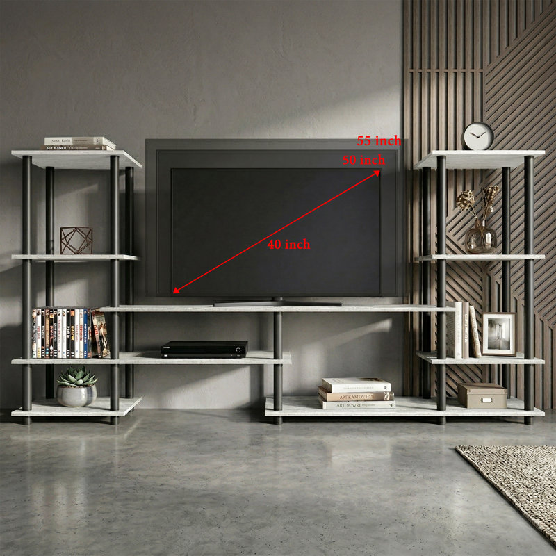 Meuble télé à 9 niveaux Easy Twist, Gris clair