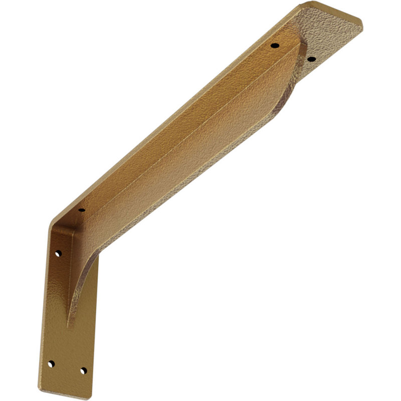 Support en acier Embrey, H 6,5 po x l 2 po x P 16 po, Or martelé