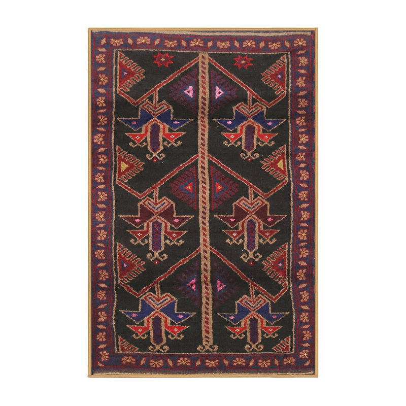 Tapis oriental multicolore tissé à la machine Oriental, Rectangle 7 pi x 10 pi