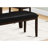 Black Upholstered 48" Bench With Robust Brown Solid Wood Frame - For Various Room Settings Rectangular Base And Leather-like Padding Interior Design