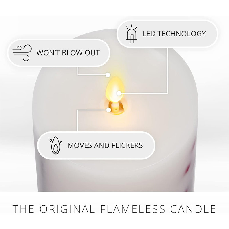 Flameless Pillar Candle with Plastic Holder