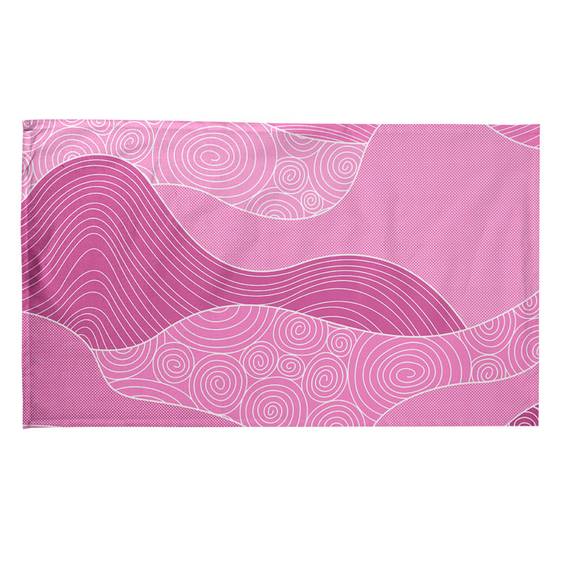 Serviette de thé à ondulations à la main classic, Sergé de coton, Rose