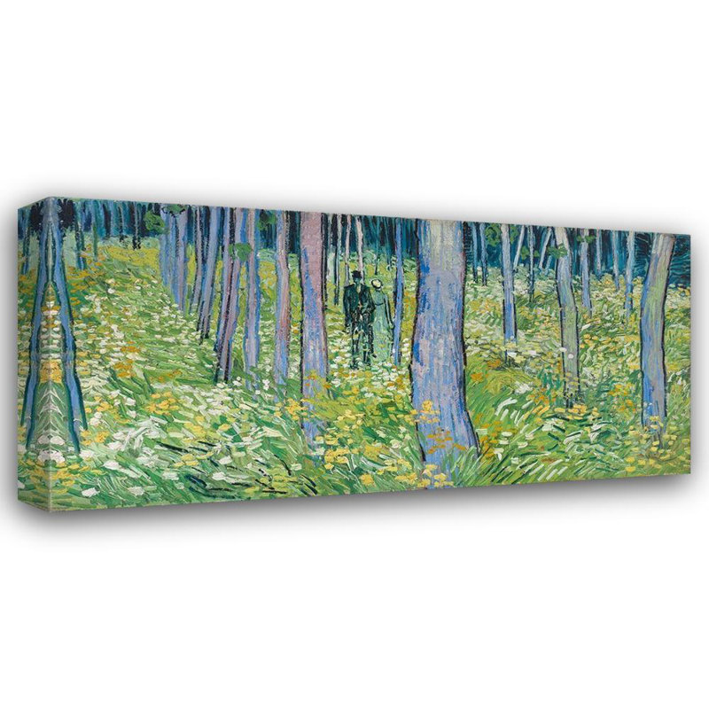 Van Gogh, Vincent, art sur toile tendue avec châssis: deux sous-bois, H 26 po x l 48 po