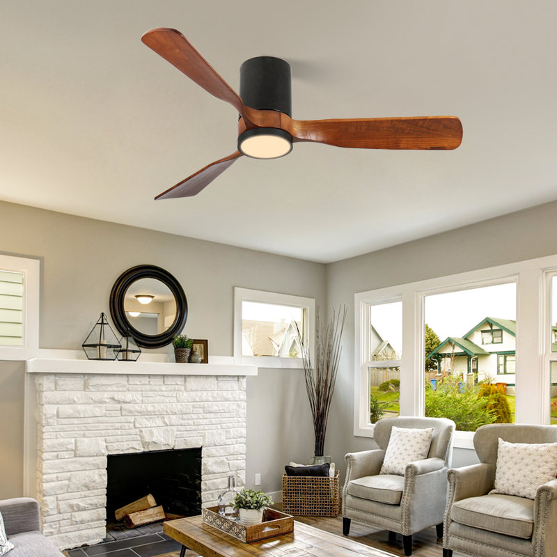 42 in. 3-Blade Indoor Flush Mount Ceiling Fan with APP Remote Control and Light, 3-Color Dimmable, Quiet DC Motor, 6 Speeds