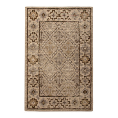 Distressed Homage Wool Geometric Area Rug