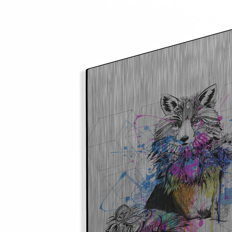 «Fox» par Karin Roberts sur métal, H 16 po x l 12 po