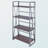 Metzler Brown Wood and Graphite Metal Finish 4-Tier Shelf, 48.13" H X 24.53" W X 11.79" D