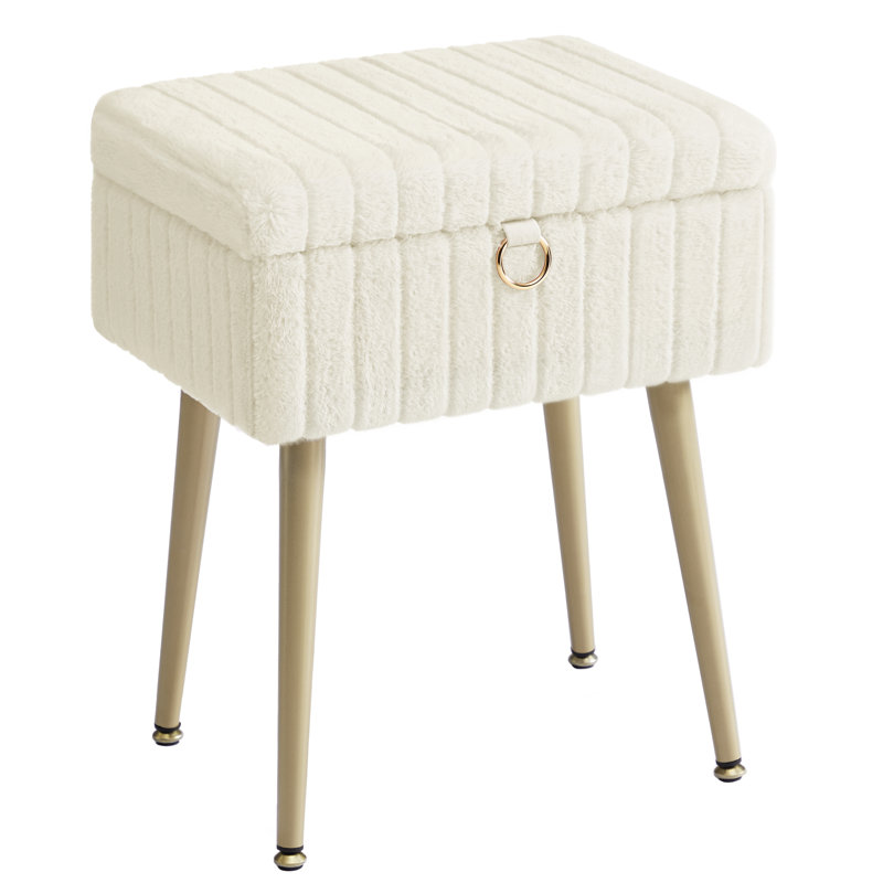 Steel Accent Stool, White