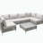 7-Piece Wicker Patio Furniture Set, Outdoor Conversation Set Sectional Sofa with Water Resistant Grey Thick Cushions and Coffee Table for Outdoor Couch, Porch, Backyard - Grey