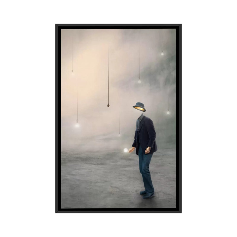 « illumination », impression sur toile, H 26 po x l 18 po x P 1,5 po, Toile avec cadre flottant noir, Pas de tapis