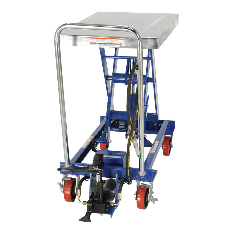 Utility Cart with Wheels, 38.5" H x 31.5" W x 78.32" D, Stainless Steel