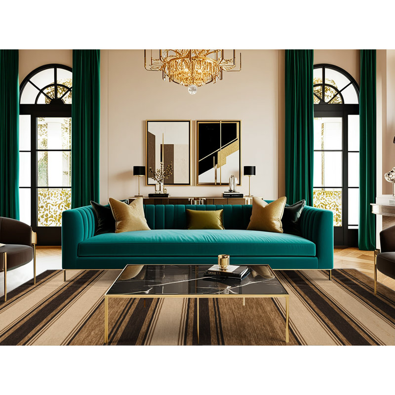  Tapis lavable rayé brun grès, Tapis de couloir 2 pi x 4 pi