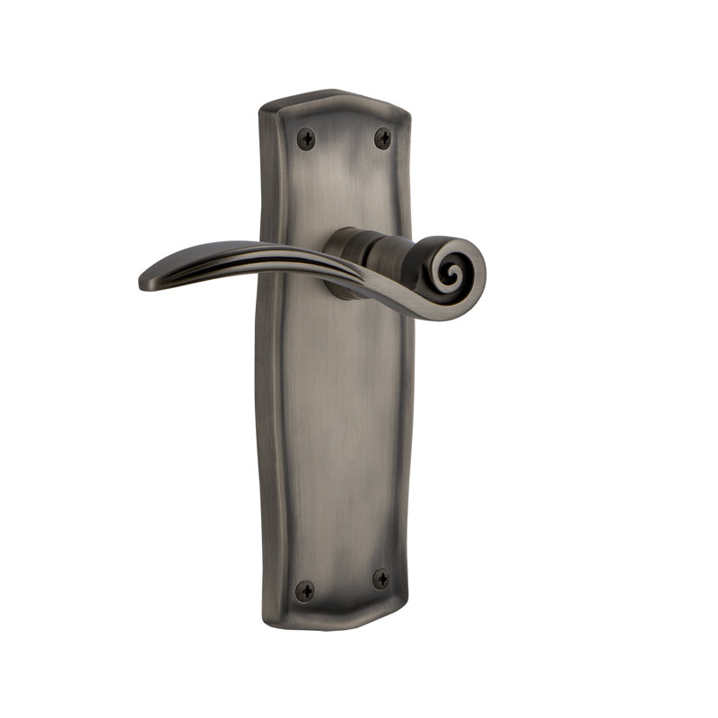 Prairie Plate Single Dummy with Swan Lever, Antique Pewter, Left Handed
