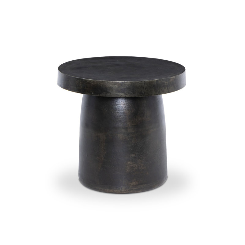 Ifigenia Camilla Outdoor End Table, Distressed Bronze