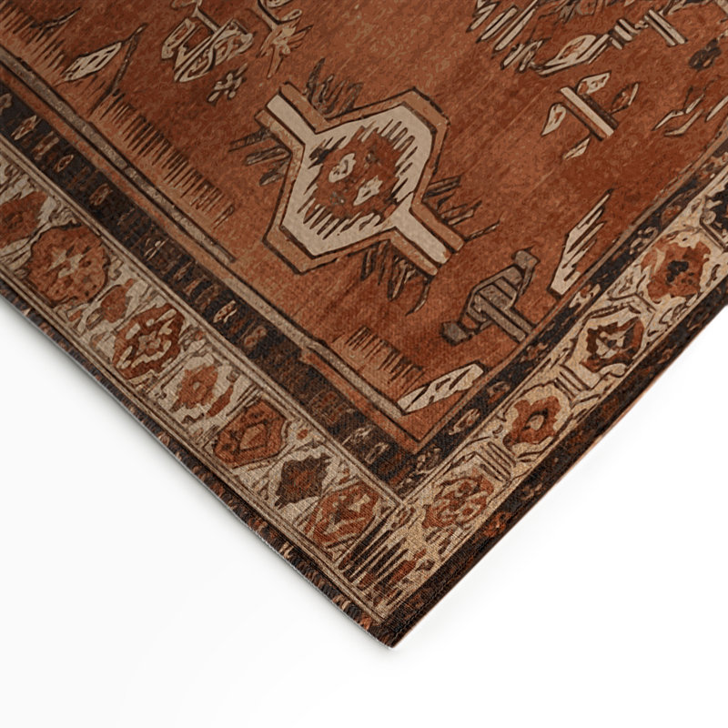 Tapis turc intérieur et extérieur brun, Rectangle 5 pi x 7 pi