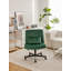 Chaise de bureau en velours vert avec accoudoirs Criss Cross