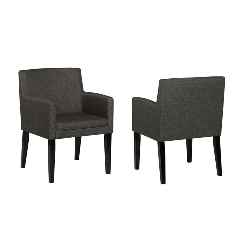 Ensemble de 2 fauteuils de salle à manger rembourrés en tissu
