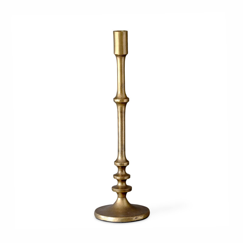 Southern Classic 100% Aluminum Tabletop Candlestick, 16" H x 4.5" W x 4.5" D