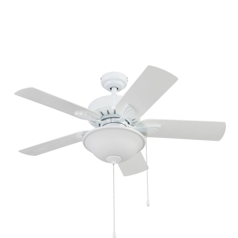 Viretta 42'' Ceiling Fan with Light Kit, White with White Blades