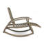 Chaise berçante d'extérieur en bois d'acacia avec panneau de pied rétractable, chaise berçante de patio à bascule