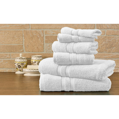 Bibb Home 100% Egyptian-Quality Cotton 6-Piece Towel Sets