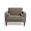 Fauteuil club capitonné Iliana en chenille à accoudoirs carrés avec 2 coussins-621274500